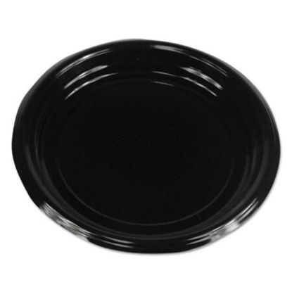 Picture of Hi-Impact Plastic Dinnerware, Plate, 9" dia, Black, 500/CartonBWK-PLTHIPS9BL