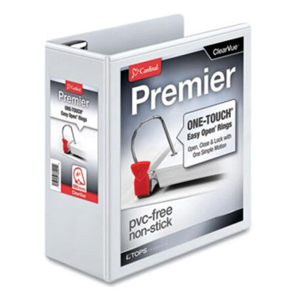 Picture of Premier Easy Open ClearVue Locking Slant-D Ring Binder, 3 Rings, 4" Capacity, 11 x 8.5, WhiteCRD-10340