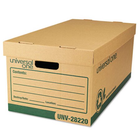 Picture of Recycled Heavy-Duty Record Storage Box, Letter Files, Kraft/Green, 12/CartonUNV-28220