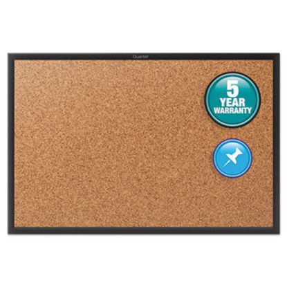 Picture of Classic Series Cork Bulletin Board, 24x18, Black Aluminum FrameQRT-2301B