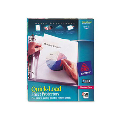 Picture of Quick Top and Side Loading Sheet Protectors, Letter, Diamond Clear, 50/BoxAVE-73802