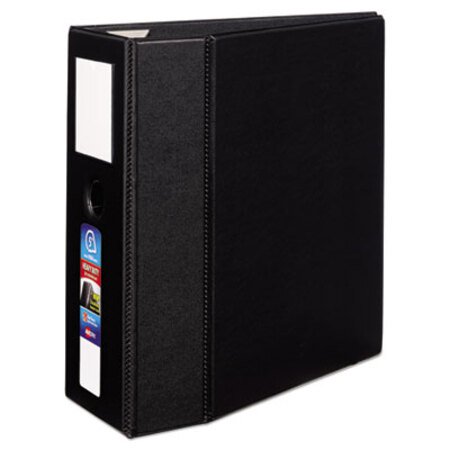 Picture of Heavy-Duty Non-View Binder, DuraHinge, Three Locking One Touch EZD Rings, Spine Label, Thumb Notch, 5" Cap, 11 x 8.5, BlackAVE-79996
