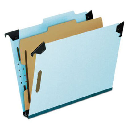 Picture of Hanging Classification Folders with Dividers, Letter Size, 1 Divider, 2/5-Cut Tab, BluePFX-59251
