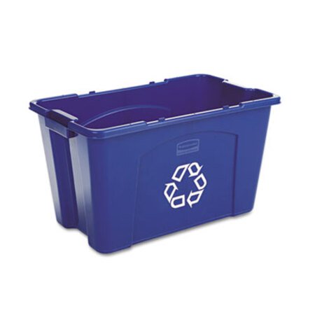 Picture of Stacking Recycle Bin, Rectangular, Polyethylene, 18 gal, BlueRCP-571873BE