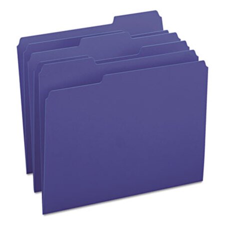 Picture of Colored File Folders, 1/3-Cut Tabs, Letter Size, Navy Blue, 100/BoxSMD-13193