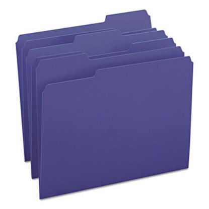 Picture of Colored File Folders, 1/3-Cut Tabs, Letter Size, Navy Blue, 100/BoxSMD-13193