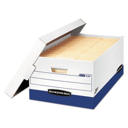 Picture of PRESTO Heavy-Duty Storage Boxes, Legal Files, 16" x 10.38", White/Blue, 12/CartonFEL-0063201