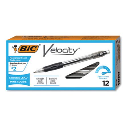 Picture of Velocity Original Mechanical Pencil, 0.5 mm, HB (#2.5), Black Lead, Black Barrel, DozenBIC-MV511BK