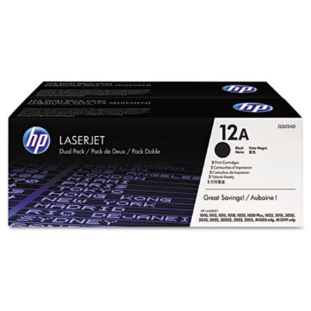 Picture of HP 12A, (Q2612D) 2-Pack Black Original LaserJet Toner CartridgesHEW-Q2612D