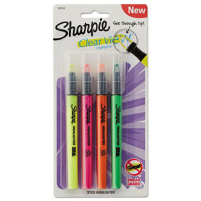 Picture of Clearview Pen-Style Highlighter, Assorted Ink Colors, Chisel Tip, Assorted Barrel Colors, 4/PackSAN-1950749