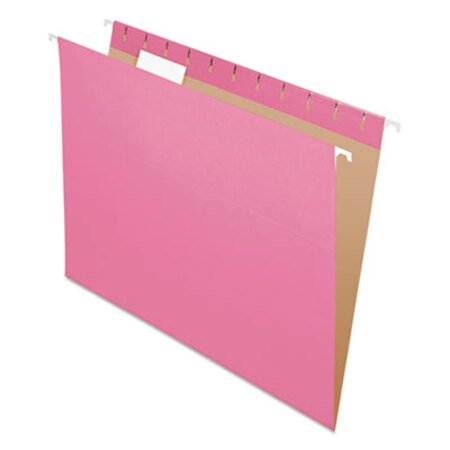 Picture of Colored Hanging Folders, Letter Size, 1/5-Cut Tab, Pink, 25/BoxPFX-81609