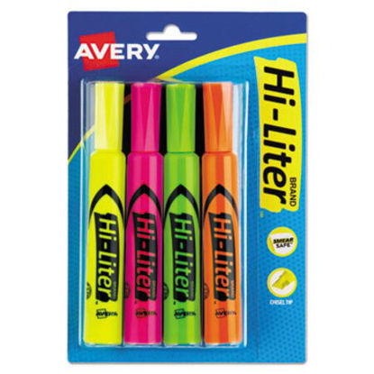 Picture of HI-LITER Desk-Style Highlighters, Assorted Ink Colors, Chisel Tip, Assorted Barrel Colors, 4/SetAVE-24063