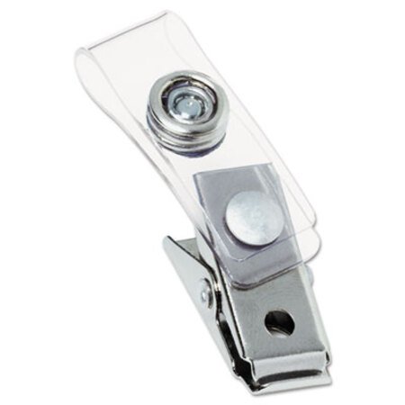 Picture of Badge Clips w/Plastic Straps, 0.5" x 1.5", Silver, 100/BoxGBC-1122897