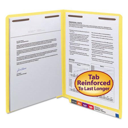 Picture of WaterShed/CutLess End Tab 2-Fastener Folders, Straight Tab, Letter Size, Yellow, 50/BoxSMD-25950