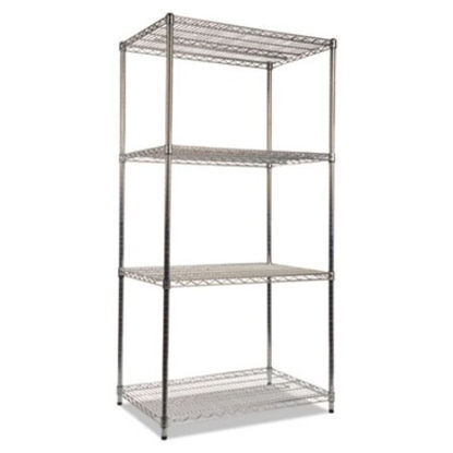 Picture of NSF Certified Industrial 4-Shelf Wire Shelving Kit, 36w x 24d x 72h, SilverALE-SW503624SR
