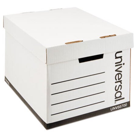 Picture of Medium-Duty Lift-Off Lid Boxes, Letter/Legal Files, 12" x 15" x 10", White, 12/CartonUNV-85700