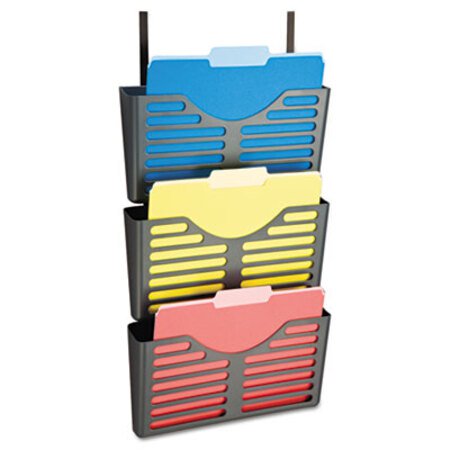 Picture of Filing System w/Hanger Set, 3 Pockets, Letter, 28 x 13 1/2 x 4 3/4, CharcoalOIC-29314