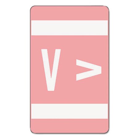 Picture of AlphaZ Color-Coded Second Letter Alphabetical Labels, V, 1 x 1.63, Pink, 10/Sheet, 10 Sheets/PackSMD-67192
