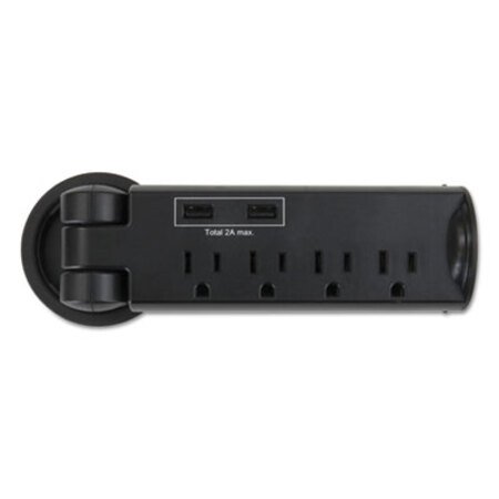 Picture of Pull-Up Power Module, 4 outlets, 2 USB Ports, 8 ft Cord, BlackSAF-2069BL