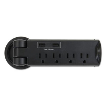 Picture of Pull-Up Power Module, 4 outlets, 2 USB Ports, 8 ft Cord, BlackSAF-2069BL