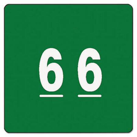 Picture of Numerical End Tab File Folder Labels, 6, 1.5 x 1.5, Green, 250/RollSMD-67426