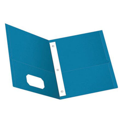 Picture of Twin-Pocket Folders with 3 Fasteners, Letter, 1/2" Capacity, Light Blue, 25/BoxOXF-57701