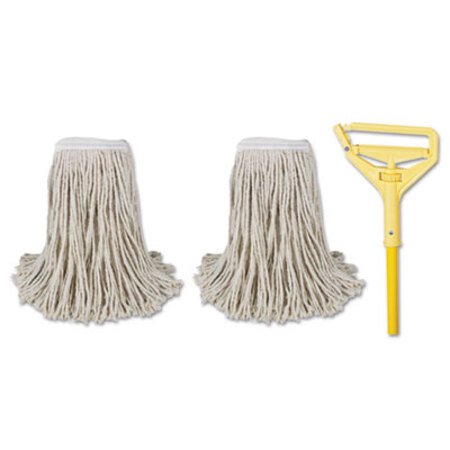 Picture of Cotton Cut End Mop Kit, #24 Natural Cotton Head, 60" Yellow Metal/Plastic HandleBWK-5324C