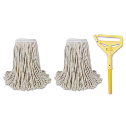 Picture of Cotton Cut End Mop Kit, #24 Natural Cotton Head, 60" Yellow Metal/Plastic HandleBWK-5324C