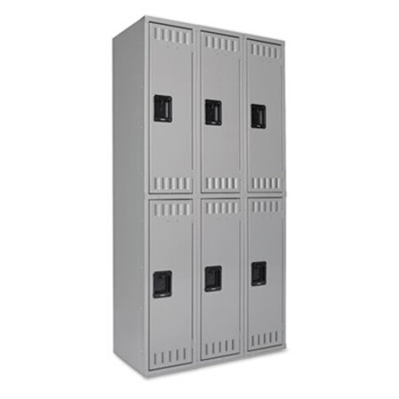 Picture of Double Tier Locker, Triple Stack, 36w x 18d x 72h, Medium GrayTNN-DTS121836CMG
