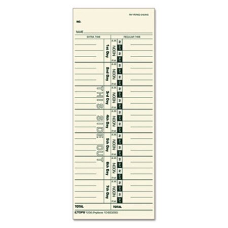 Picture of Time Clock Cards, Replacement for 10-800292, One Side, 3.5 x 9, 500/BoxTOP-1256