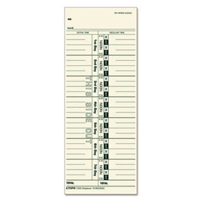 Picture of Time Clock Cards, Replacement for 10-800292, One Side, 3.5 x 9, 500/BoxTOP-1256