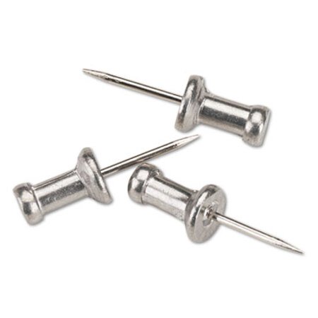 Picture of Aluminum Head Push Pins, Aluminum, Silver, 1/2", 100/BoxGEM-CPAL4