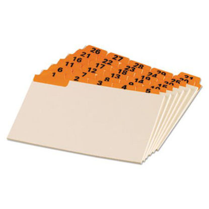 Picture of Manila Index Card Guides with Laminated Tabs, 1/5-Cut Top Tab, 1 to 31, 4 x 6, Manila, 31/SetOXF-04634
