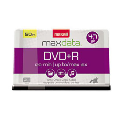 Picture of DVD+R High-Speed Recordable Disc, 4.7 GB, 16x, Spindle, Silver, 50/PackMAX-639013