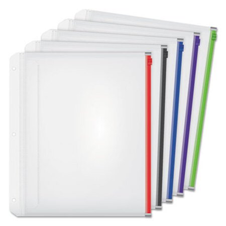 Picture of Expanding Zipper Binder Pocket, 11 x 8.5, Assorted Colors, 5/PackCRD-14650