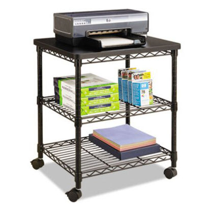 Picture of Desk Side Wire Machine Stand, Three-Shelf, 24w x 20d x 27h, BlackSAF-5207BL