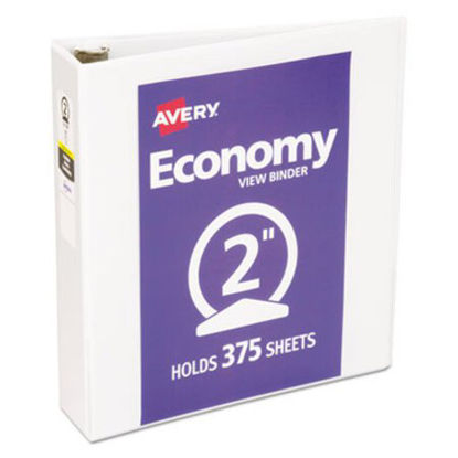 Picture of Economy View Binder with Round Rings , 3 Rings, 2" Capacity, 11 x 8.5, White, (5731)AVE-05731