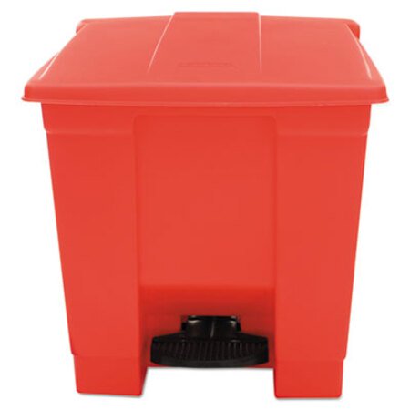 Picture of Indoor Utility Step-On Waste Container, Square, Plastic, 8 gal, RedRCP-6143RED