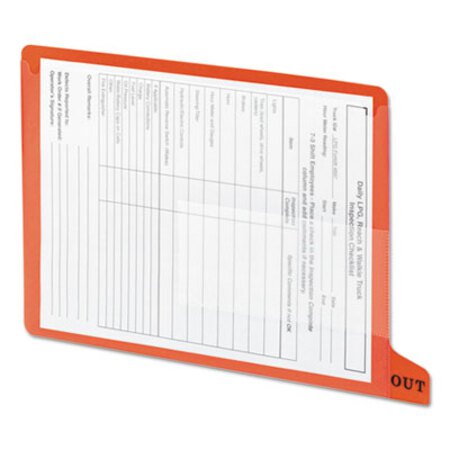 Picture of Colored Poly Out Guides with Pockets, 1/3-Cut End Tab, Out, 8.5 x 11, Red, 25/BoxSMD-61950