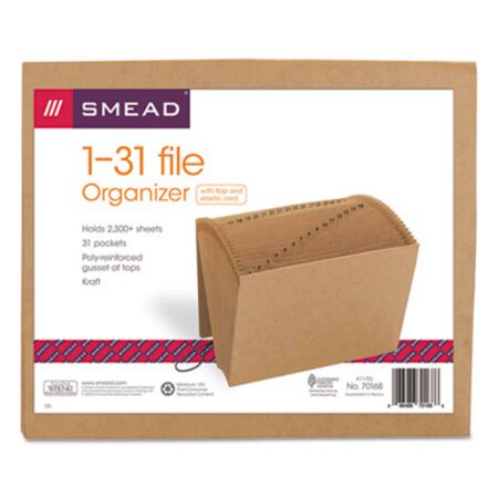 Picture of Indexed Expanding Kraft Files, 31 Sections, 1/31-Cut Tab, Letter Size, KraftSMD-70168