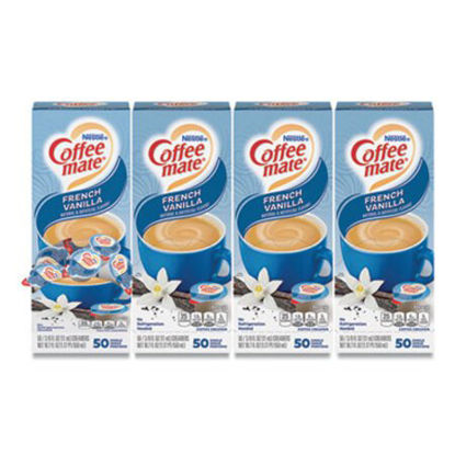Picture of Liquid Coffee Creamer, French Vanilla, 0.38 oz Mini Cups, 50/Box, 4 Boxes/Carton, 200 Total/CartonNES-35170CT