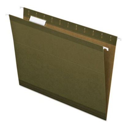 Picture of Reinforced Hanging File Folders, Letter Size, 1/5-Cut Tab, Standard Green, 25/BoxPFX-415215