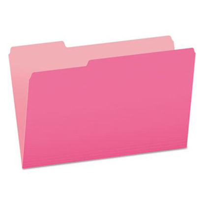 Picture of Colored File Folders, 1/3-Cut Tabs, Legal Size, Pink/Light Pink, 100/BoxPFX-15313PIN