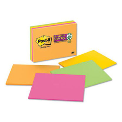 Picture of Super Sticky Meeting Notes in Rio de Janeiro Colors, 8 x 6, 45-Sheet, 4/PackMMM-6845SSP