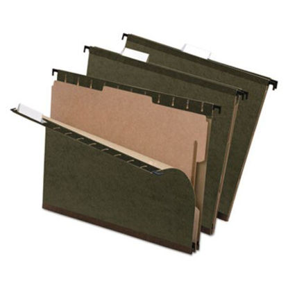 Picture of SureHook Reinforced Hanging Divider Folders, 1 Divider, Letter Size, Green, 10/BoxPFX-59253
