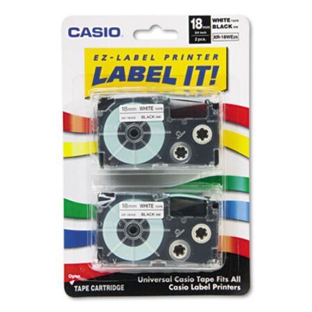 Picture of Tape Cassettes for KL Label Makers, 0.75" x 26 ft, Black on White, 2/PackCSO-XR18WE2S