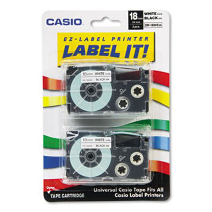 Picture of Tape Cassettes for KL Label Makers, 0.75" x 26 ft, Black on White, 2/PackCSO-XR18WE2S