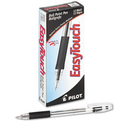 Picture of EasyTouch Ballpoint Pen, Stick, Medium 1 mm, Black Ink, Clear Barrel, DozenPIL-32010