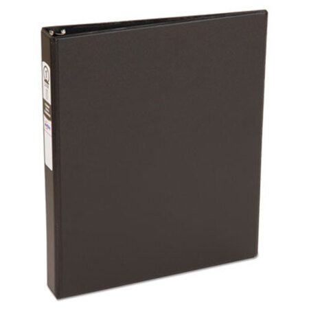 Picture of Economy Non-View Binder with Round Rings, 3 Rings, 1" Capacity, 11 x 8.5, Black, (3301)AVE-03301