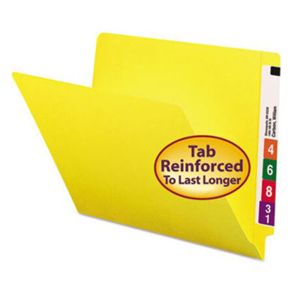 Picture of Reinforced End Tab Colored Folders, Straight Tab, Letter Size, Yellow, 100/BoxSMD-25910